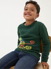 FatFace Green Chameleon Jumper - Image 3 of 5