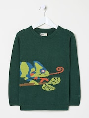FatFace Green Chameleon Jumper - Image 4 of 5