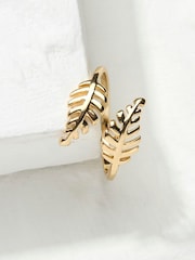FatFace Gold Tone Leaf Ring - Image 2 of 2
