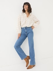 FatFace Elise Denim Vintage Wide Leg Jeans - Image 1 of 7