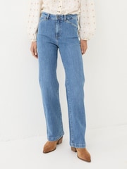 FatFace Elise Denim Vintage Wide Leg Jeans - Image 4 of 7