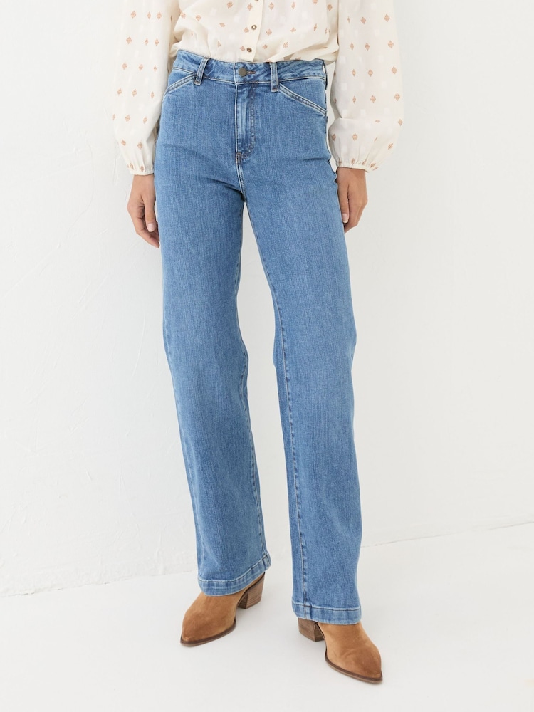 FatFace Elise Denim Vintage Wide Leg Jeans - Image 4 of 7