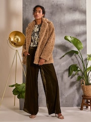 FatFace Maggie Natural Short Teddy Coat - Image 1 of 5
