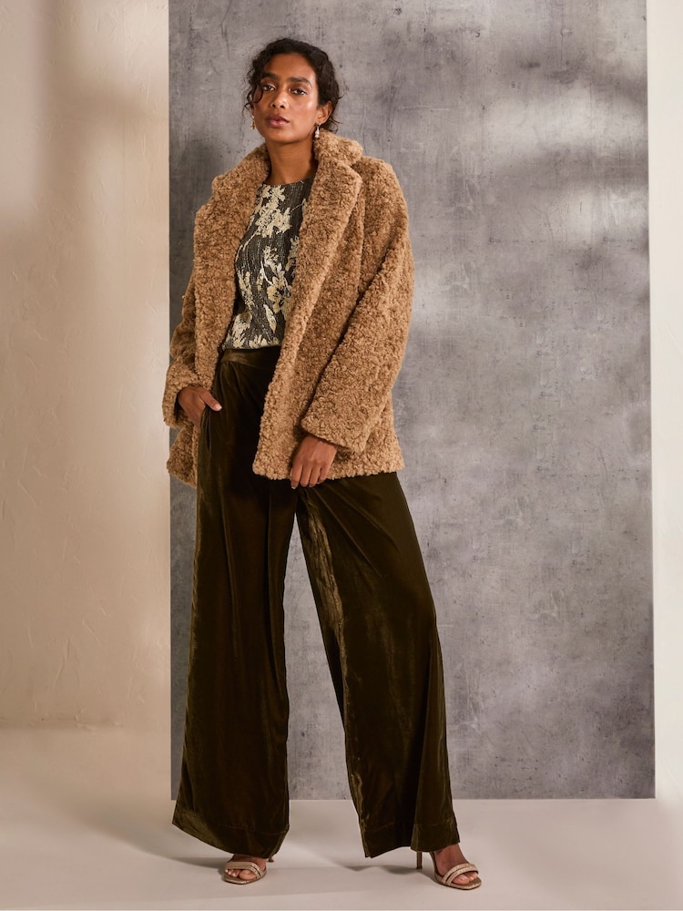 FatFace Maggie Natural Short Teddy Coat - Image 1 of 5 FatFace Maggie Natural Short Teddy Coat - Image 1 of 5