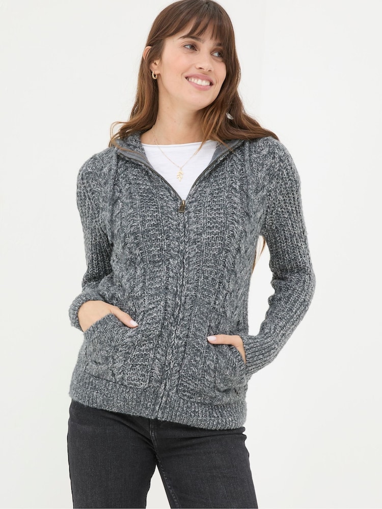 FatFace Alicia Charcoal Grey Hoodie - Image 1 of 5