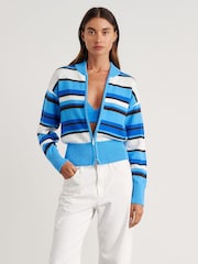 JAG Blue Arden Zip Knit Cardigan - Image 1 of 5