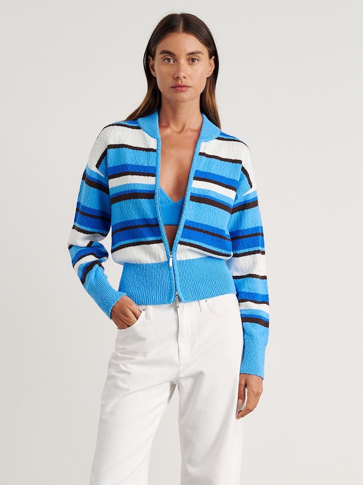 JAG Blue Arden Zip Knit Cardigan - Image 1 of 5 JAG Blue Arden Zip Knit Cardigan - Image 1 of 5