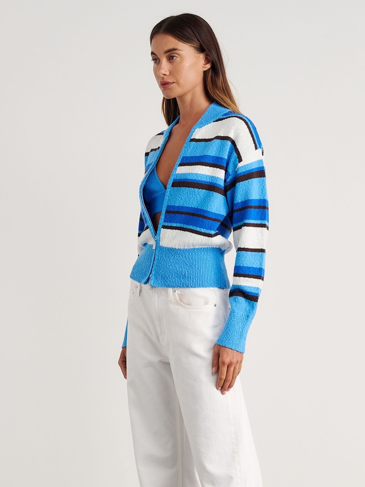 JAG Blue Arden Zip Knit Cardigan - Image 2 of 5 JAG Blue Arden Zip Knit Cardigan - Image 2 of 5