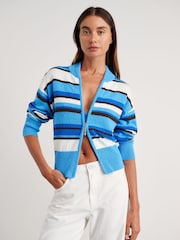 JAG Blue Arden Zip Knit Cardigan - Image 3 of 5