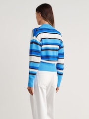 JAG Blue Arden Zip Knit Cardigan - Image 4 of 5