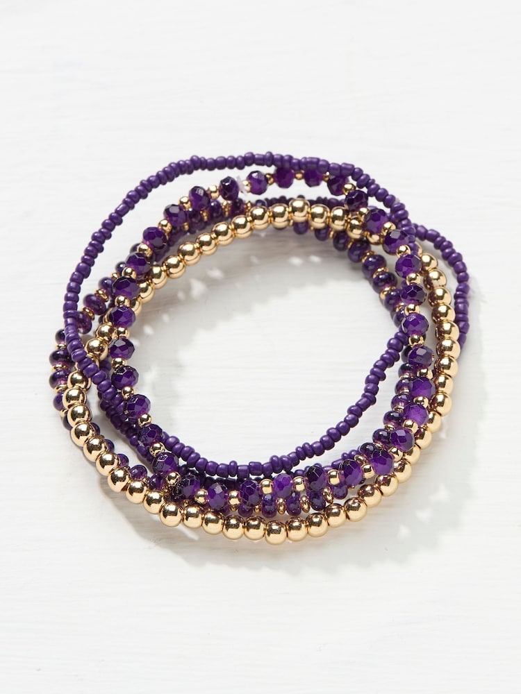 FatFace Purple Multi Stretch Bracelet - Image 1 of 2