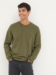 FatFace Calder Khaki Green Crew Neck Jumper - Image 6 of 7