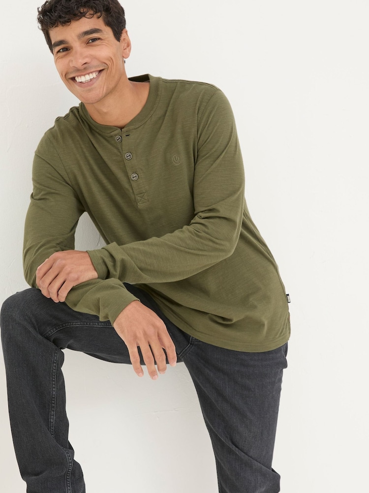 FatFace Calder Khaki Green Crew Neck Jumper - Image 7 of 7 FatFace Calder Khaki Green Crew Neck Jumper - Image 7 of 7
