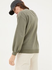 FatFace Alex Green Khaki Graphic Pocket Sweat Top - Image 2 of 6
