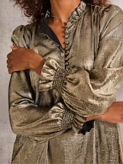 FatFace Silas Gold Metallic Dress - Image 5 of 6
