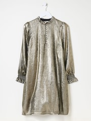 FatFace Silas Gold Metallic Dress - Image 6 of 6