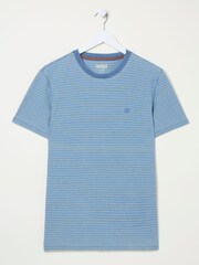 FatFace Teal Blue Indigo Stripe T Shirt - Image 6 of 6