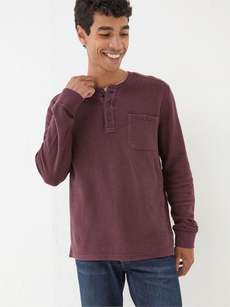 FatFace Southbourne Long Sleeve Henley T-Shirt - Bild 1 von 5