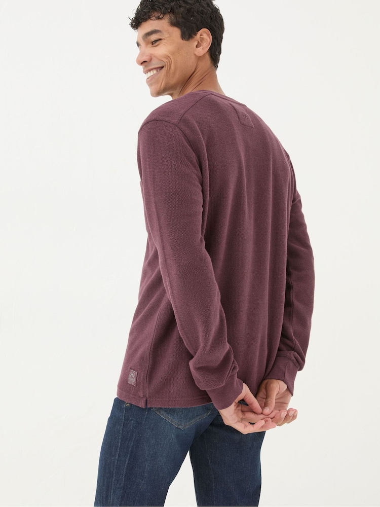FatFace Southbourne Long Sleeve Henley T-Shirt - Bild 2 von 5