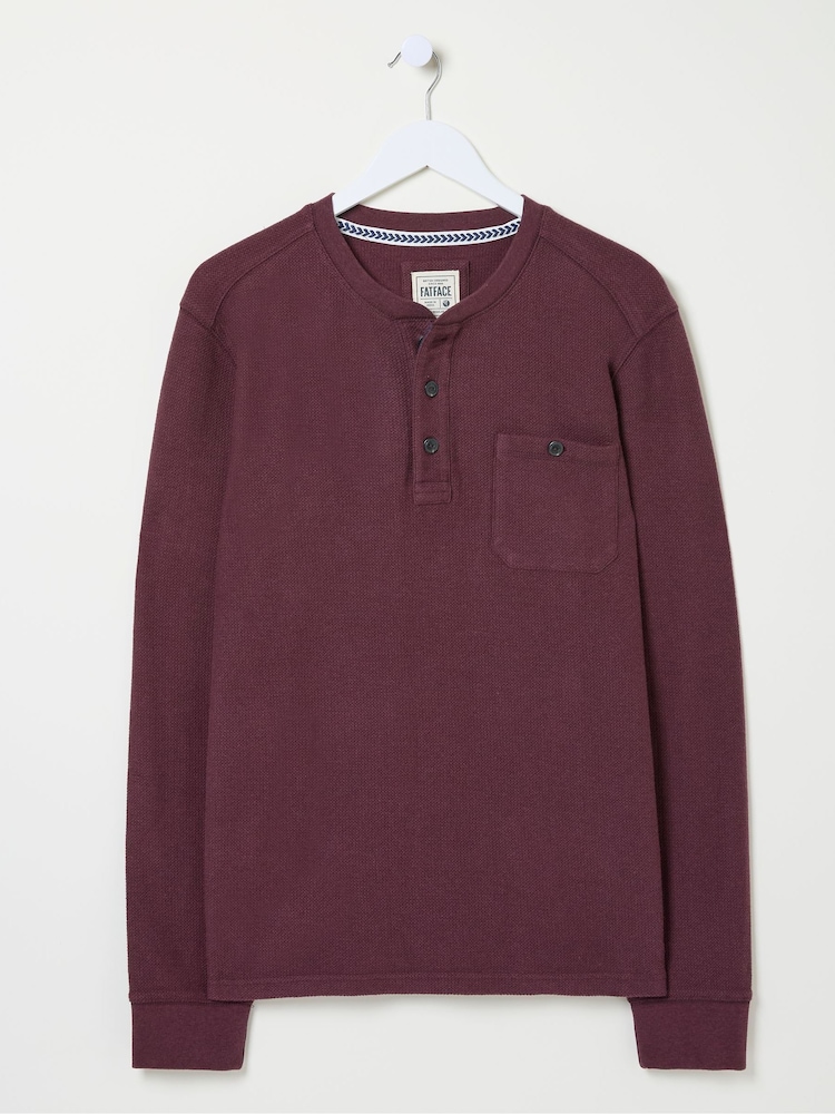 FatFace Southbourne Long Sleeve Henley T-Shirt - Bild 5 von 5