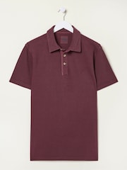 FatFace Burgundy Red Fine Stripe Polo Shirt - Image 5 of 5