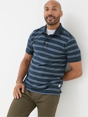 FatFace Harris Blue Stripe Polo Shirt - Image 1 of 5