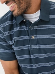 FatFace Harris Blue Stripe Polo Shirt - Image 4 of 5