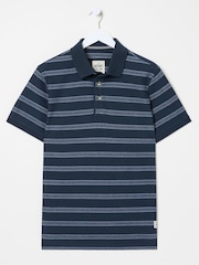 FatFace Harris Blue Stripe Polo Shirt - Image 5 of 5