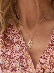 FatFace Gold Tone Leaf Necklace - Image 4 of 4