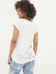 FatFace Horse Print Cream Graphic Pyjama Top - Image 2 of 5