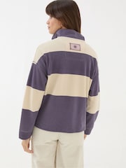 FatFace Airlie Purple Striped Sweat Top - Image 2 of 5