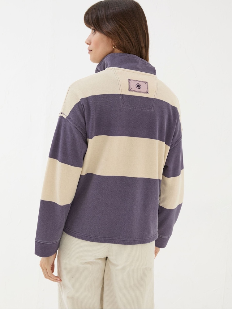 FatFace Airlie Purple Striped Sweat Top - Image 2 of 5