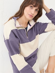 FatFace Airlie Purple Striped Sweat Top - Image 3 of 5