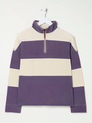 FatFace Airlie Purple Striped Sweat Top - Image 5 of 5