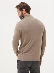 FatFace Rye Natural Beige Half-Neck Jumper - Image 2 of 5
