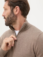 FatFace Rye Natural Beige Half-Neck Jumper - Image 4 of 5
