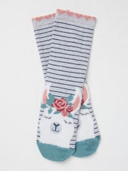 FatFace Grey Llama Women's Toe Socks 1 Pack (size 4-7) - Image 1 of 2