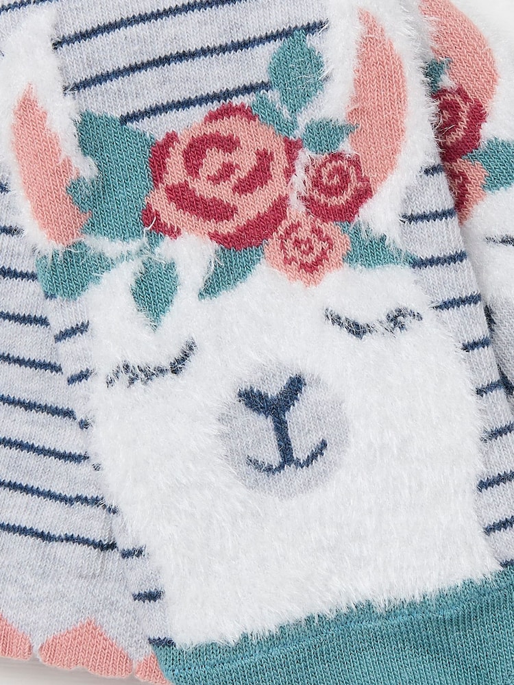 FatFace Grey Llama Women's Toe Socks 1 Pack (size 4-7) - Image 2 of 2