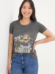 FatFace Wild Grey Frontiers T-Shirt - Image 1 of 7