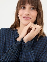 FatFace Pacey Blue Pacey Gingham Blouse - Image 4 of 5