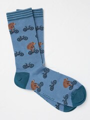 FatFace Blue Bear Bike Men's Socks 1 Pack - Image 1 of 2