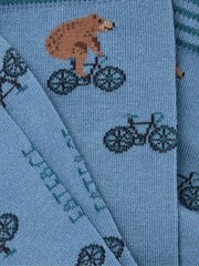 FatFace Blue Bear Bike Men's Socks 1 Pack - Image 2 of 2