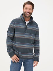 FatFace Airlie Blue Stripe Panel Sweatshirt - Image 1 of 6