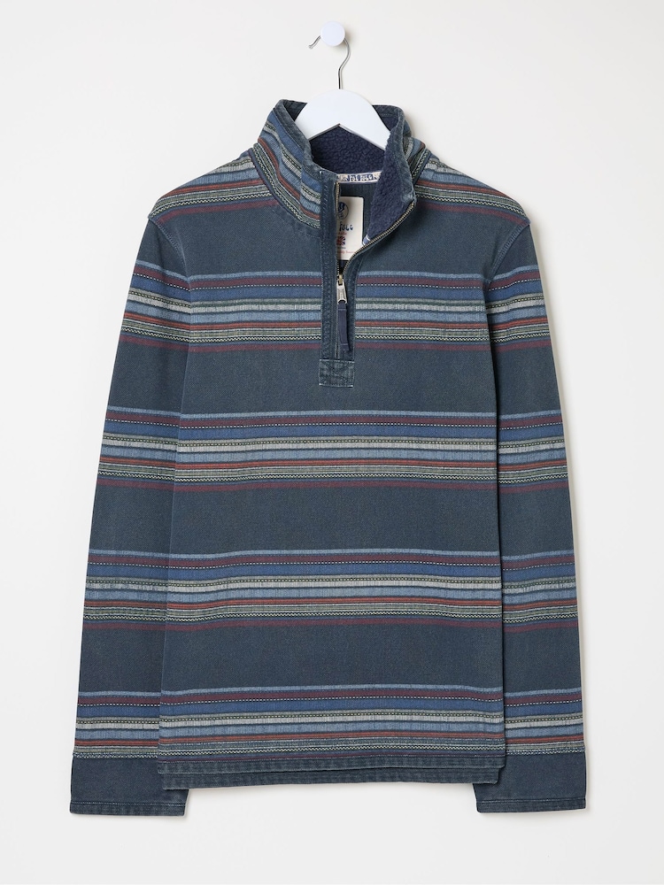 FatFace Airlie Blue Stripe Panel Sweatshirt - Image 6 of 6