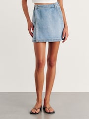 JAG Blue Anais Mini Denim Wrap Skirt - Image 1 of 6