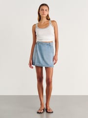 JAG Blue Anais Mini Denim Wrap Skirt - Image 6 of 6