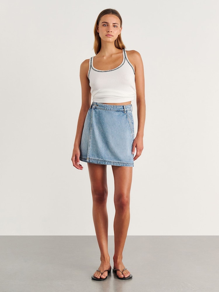 JAG Blue Anais Mini Denim Wrap Skirt - Image 6 of 6