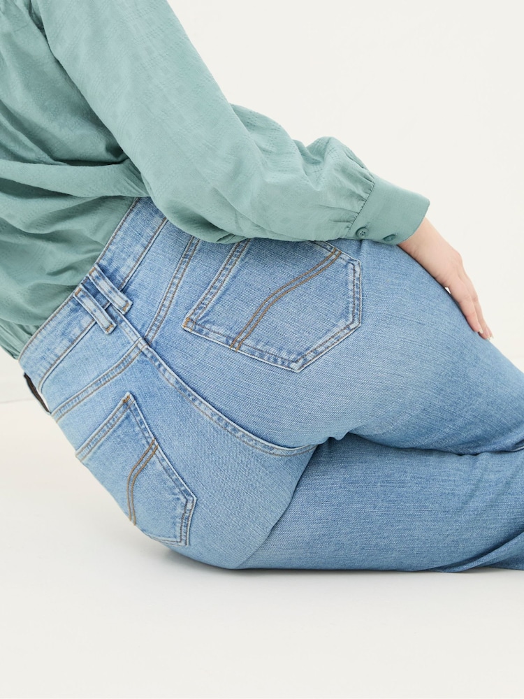 FatFace Carmel Light Vintage Blue Comfort Straight Jeans - Image 6 of 7