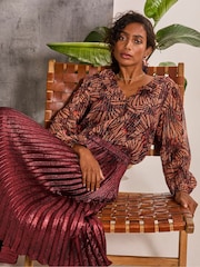 FatFace Grace Black Printed Blouse - Image 3 of 6