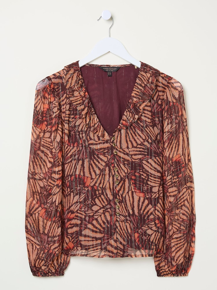 FatFace Grace Black Printed Blouse - Image 6 of 6